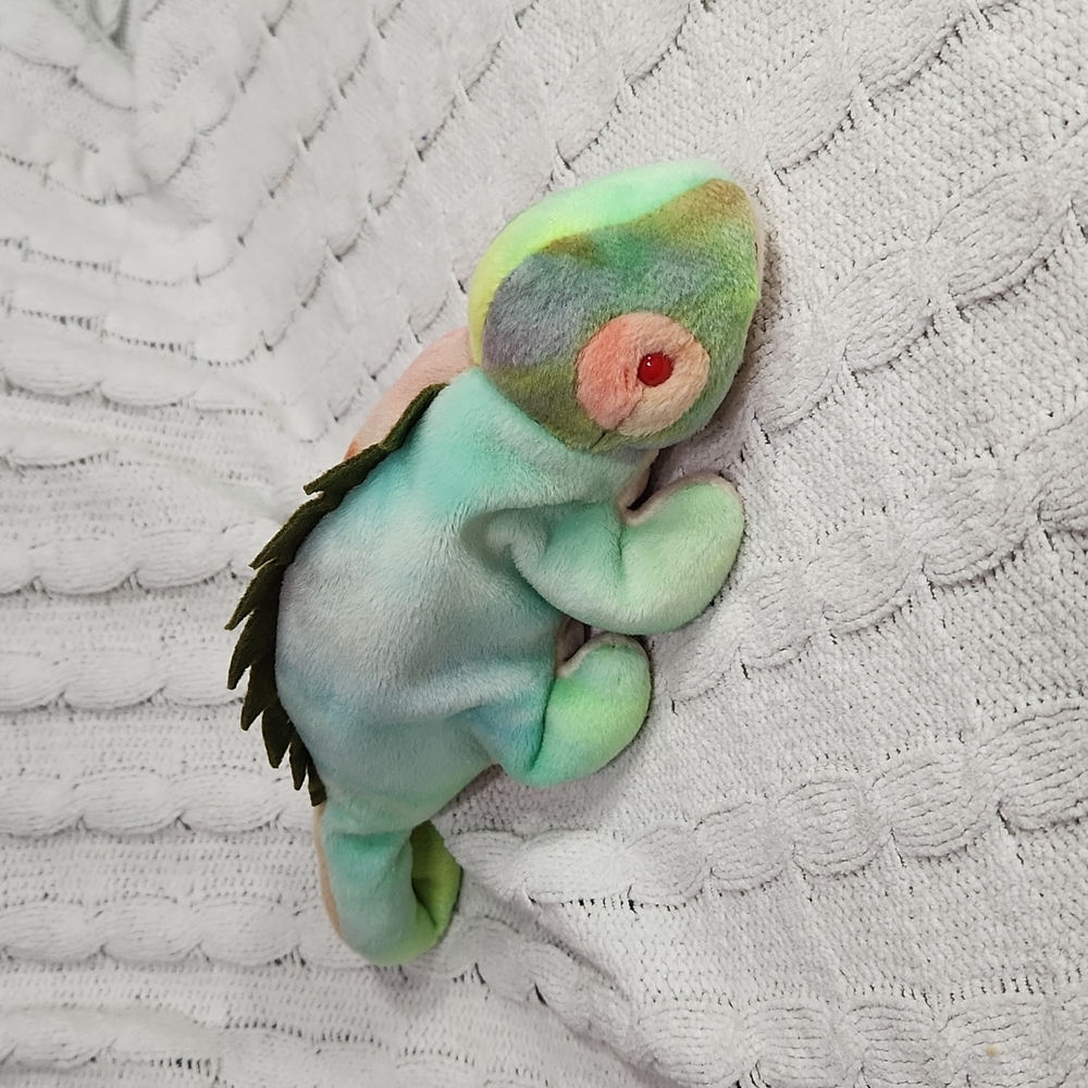 Vintage Ty Beanie Baby Original "Iggy" The Iguana 1997 P.V.C Pellets